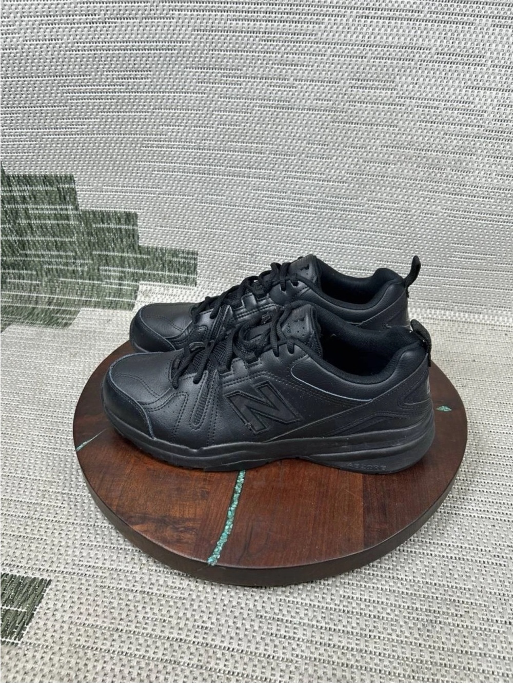 New Balance Shoes Mens Size 10 D Mx608v5 Soft Toe Work Black Leather Sneaker